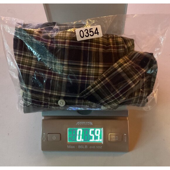 Abercrombie & Fitch Plaid Long Sleeve Button-Up Shirt  Purple & Green Medium Fit - Picture 9 of 9